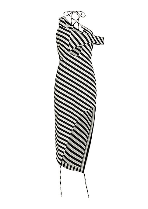 Dynamic Stripe Midi Dress
