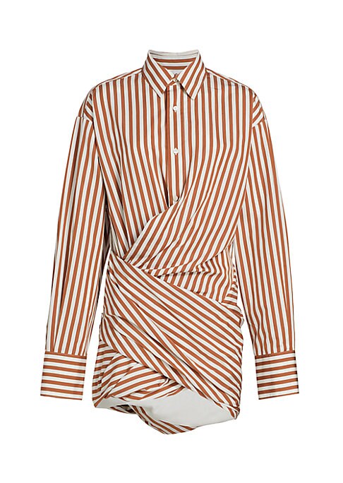 Draped Stripe Mini Dress