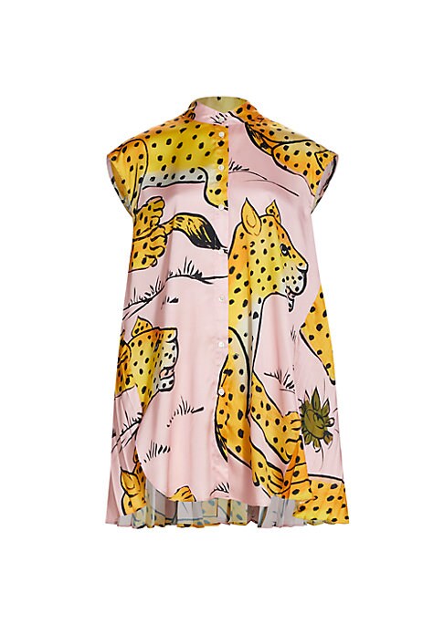 Leopard Pleat Blouse