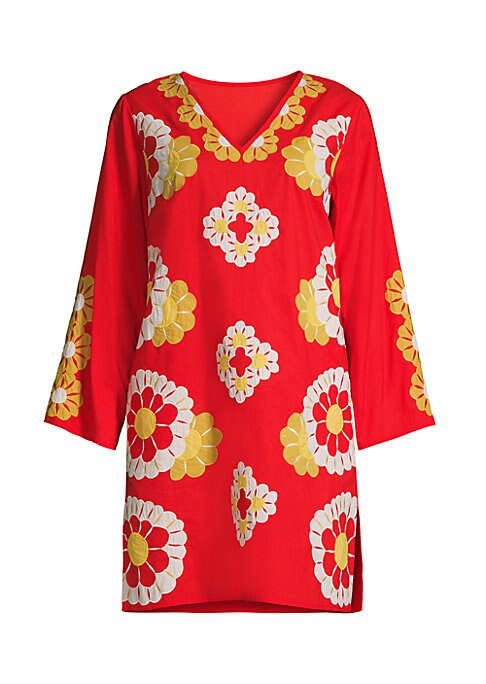 Floral V-Neck Tunic Dress