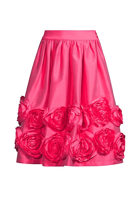 Silk Rosette Flair Skirt