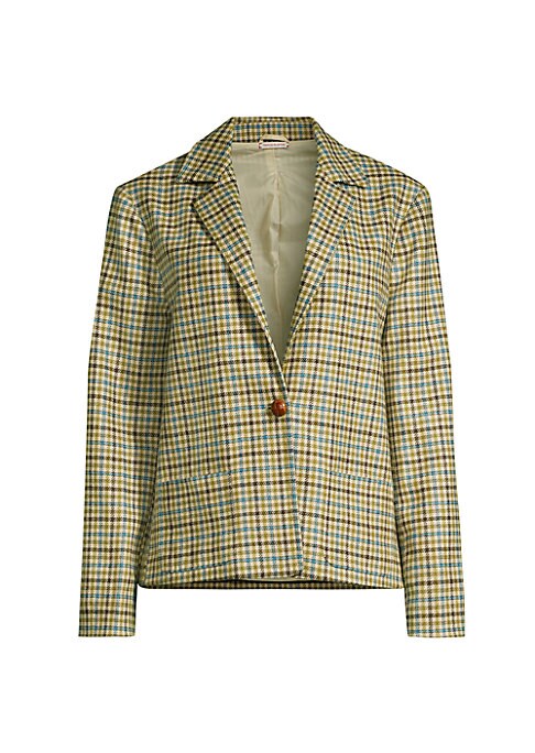 Chic Houndstooth Wool Blazer