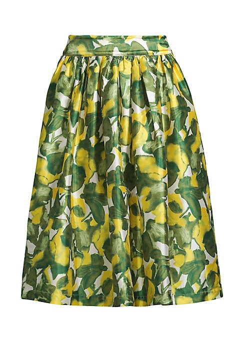 Painterly Pear Satin Skirt