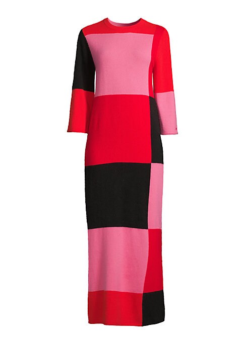 Colorblock Knit Maxi Dress