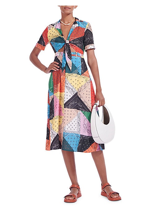 Chic Patchwork Midi Dress