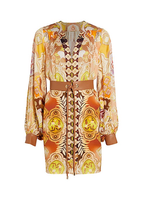 Floral V-neck Satin Dress