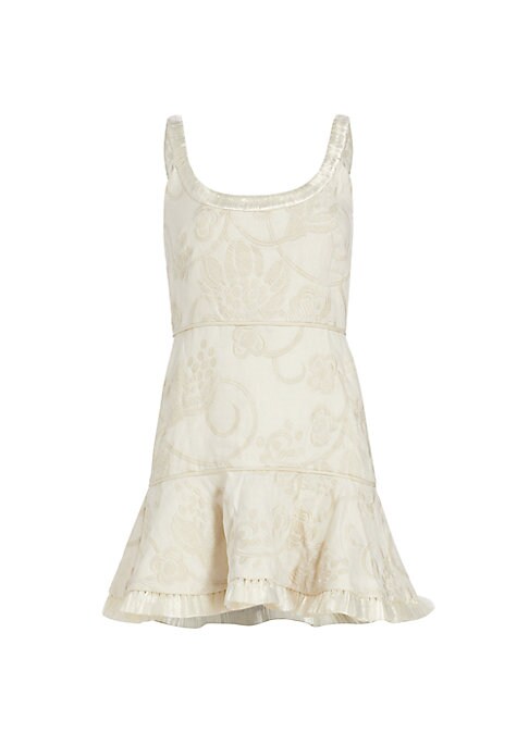 Embroidered Raffia Minidress