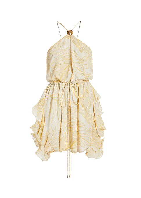 Shimmering Ruffle Mini Dress