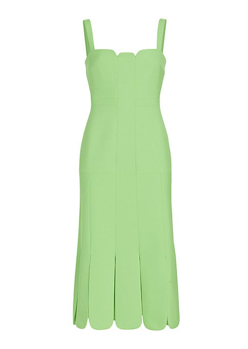Scalloped Elegance Midi Dress