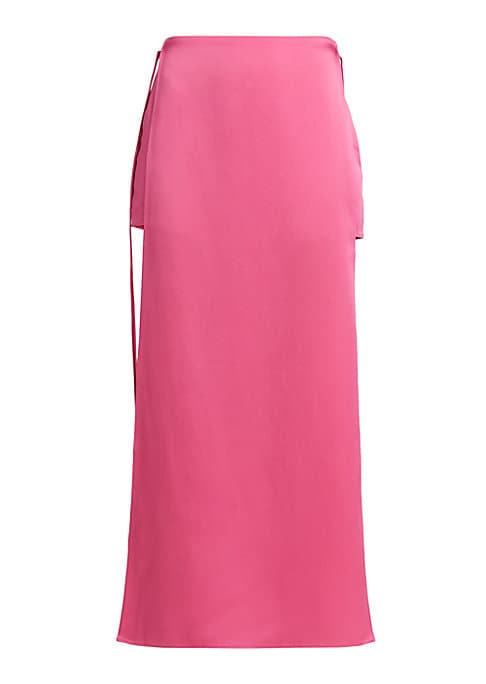 Satin Side Split Maxi Skirt