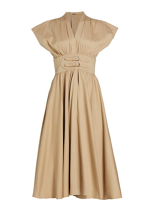 Belted Elegance Midi Dress