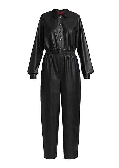 Chic Leather Style Jumpsuit