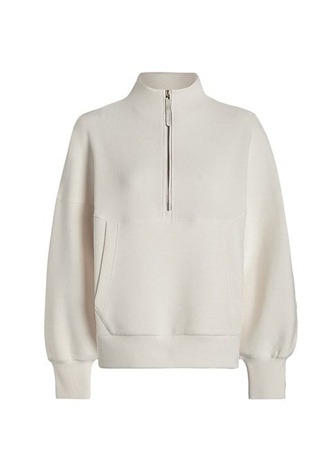 Sporty Ribbed Half-Zip Sweater
