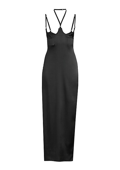 Silk Cut-Out Maxi Dress