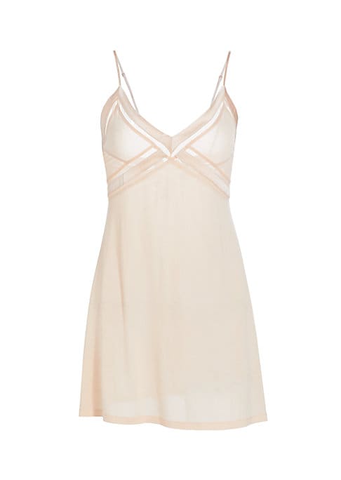 Mesh V-Neck Mini Dress