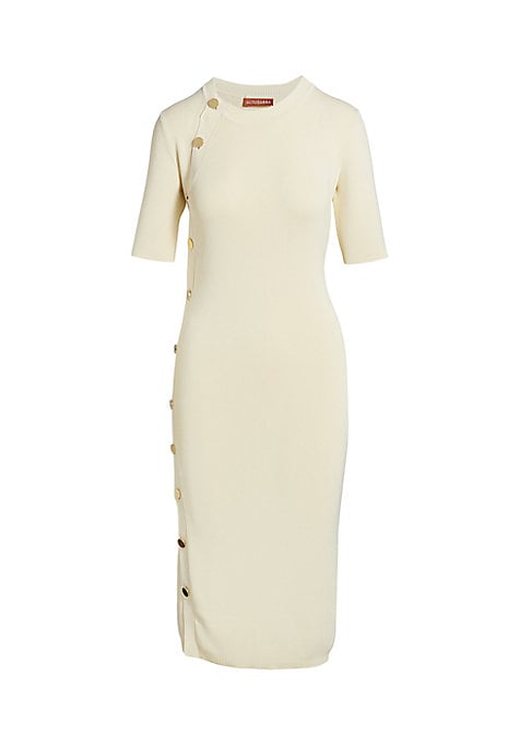 Buttoned Chic Midi Dress