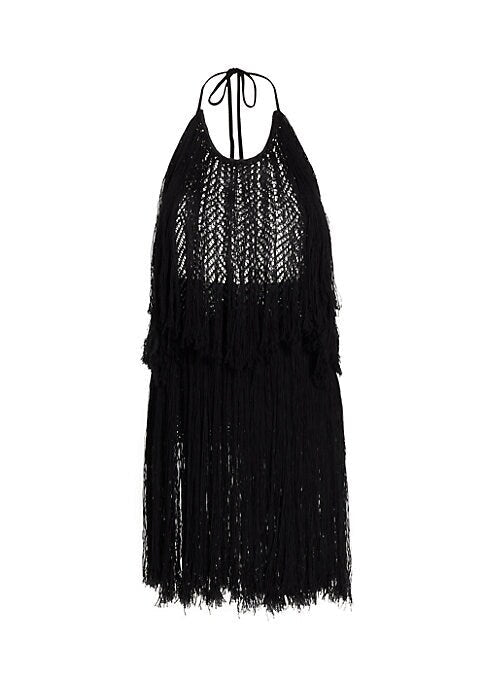Fringe Halter Mini Dress