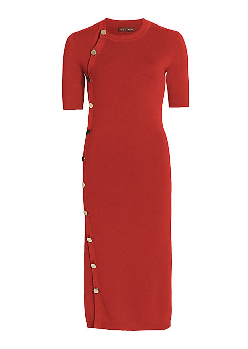 Chic Buttoned Midi Dress