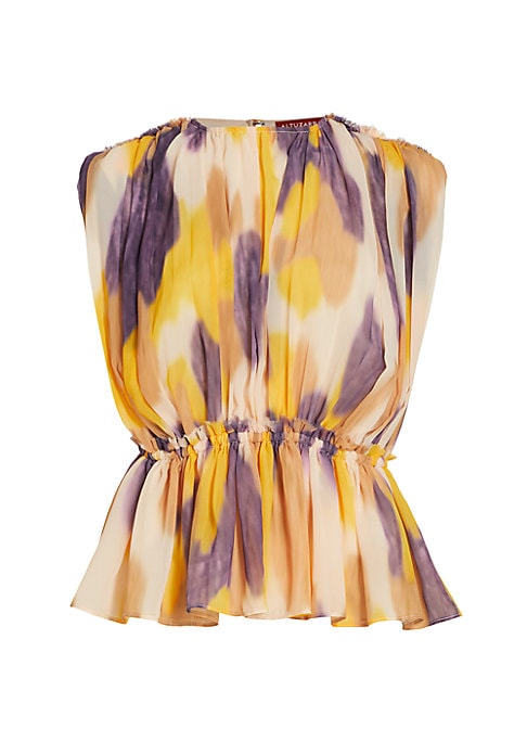 Vibrant Pleated Peplum Top