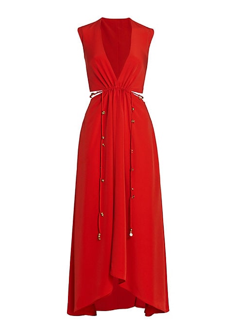 Embellished Cut-Out Midi Dress