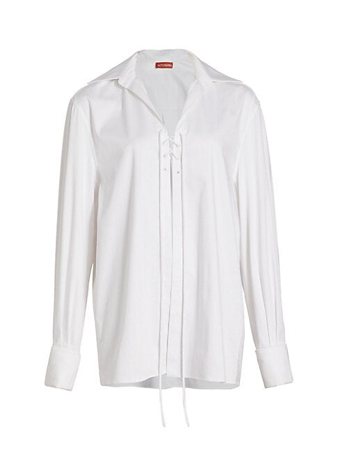 Lace-Up Cotton Top