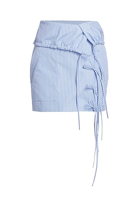 Striped Drawstring Mini Skirt