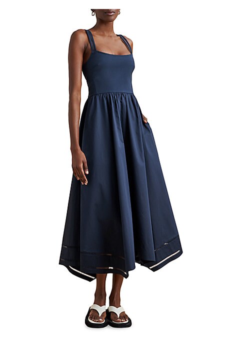 Ladder Trim Midi Dress