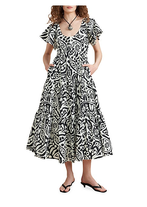 Flutter Lace Midi Dress