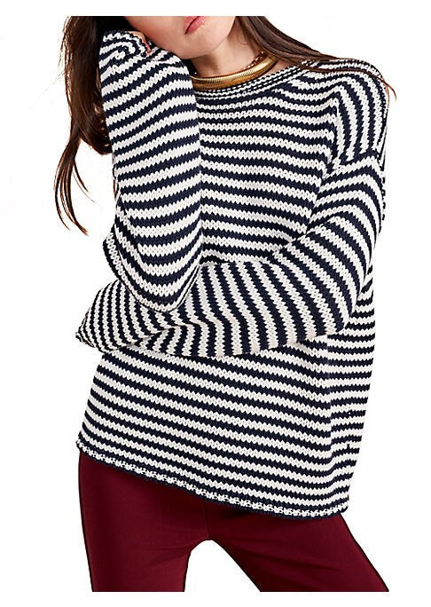 Cozy Striped Roll Neck