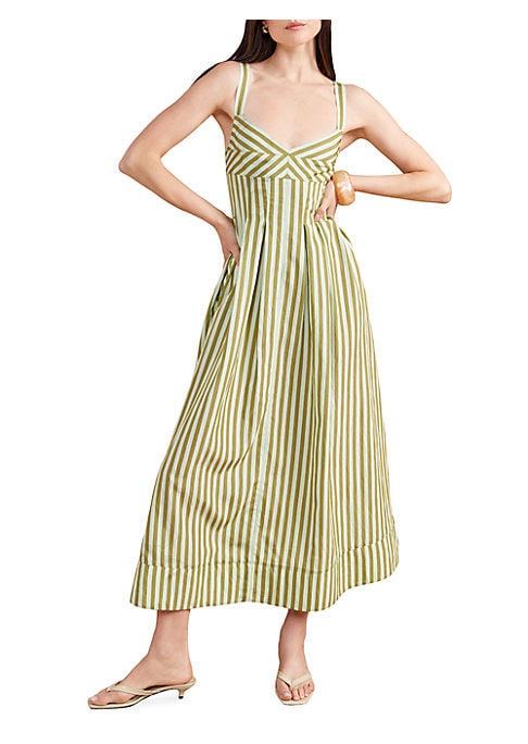 Stripe Sweetheart Midi Dress