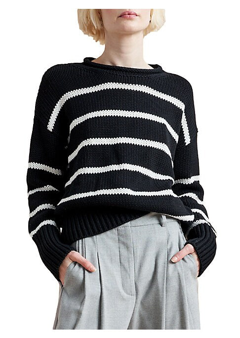Cozy Striped Roll Neck