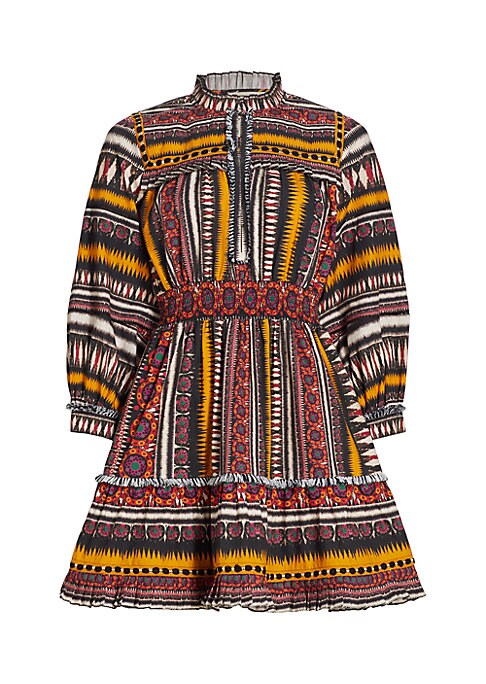 Ikat Ruffle Minidress