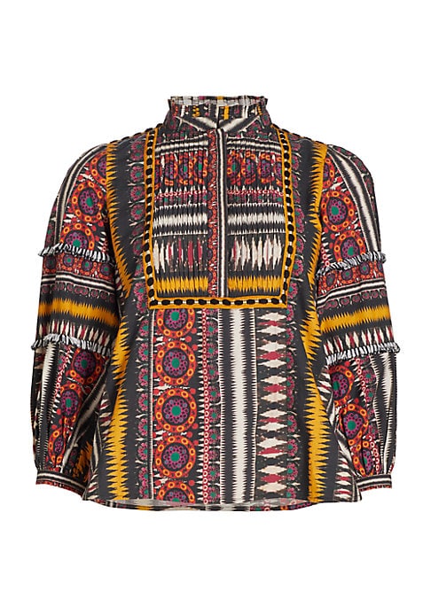 Ruffled Ikat Top