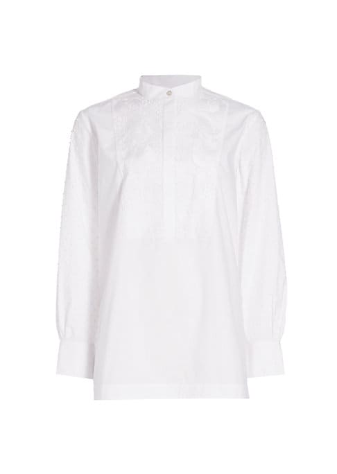 Embroidered Dot Sleeve Top