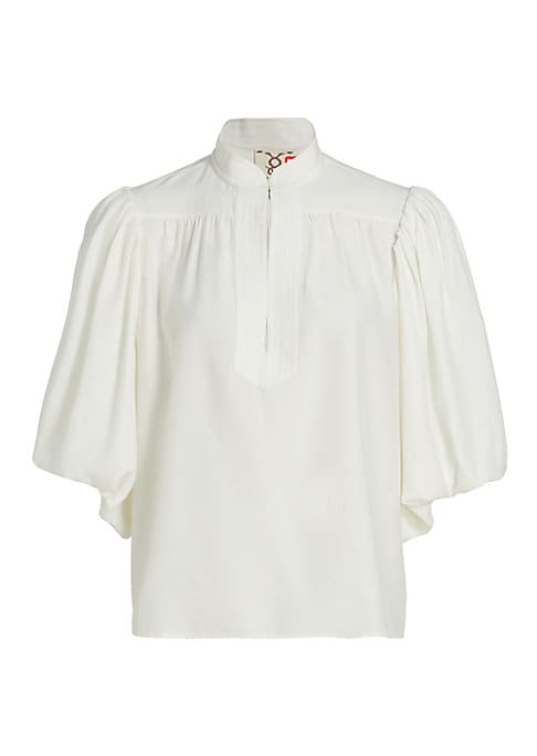 Silk Elbow Puff Top