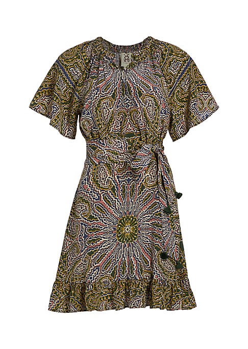 Psychedelic Silk Ruffle Dress