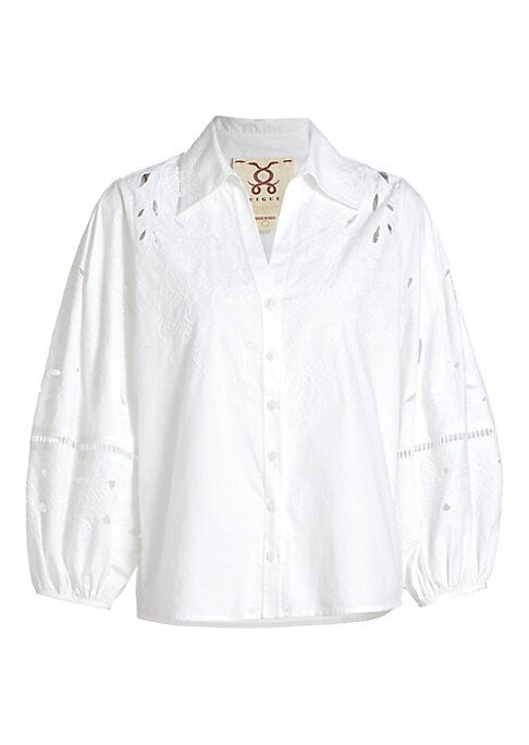 Chic Eyelet Puff Top