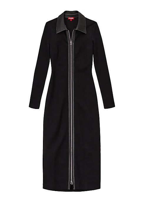 Chic Knit Faux Leather Dress