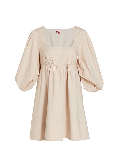 Puff-Sleeve Square Mini Dress