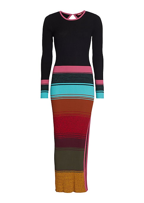 Cutout Striped Sweaterdress