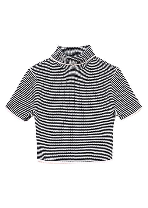 Striped Funnel Neck Top