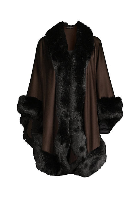 Luxurious Fur Trim Cape