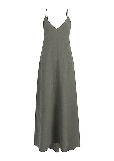 Linen V-Neck Slip Dress