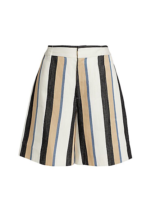 Linen Stripes Shorts