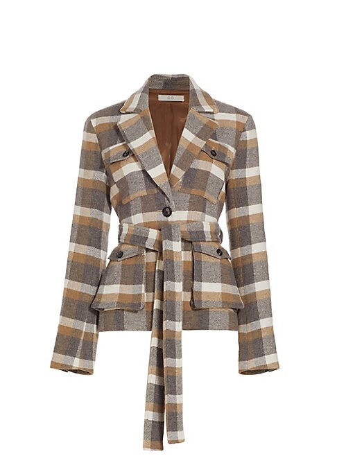 Plaid Utility Blazer