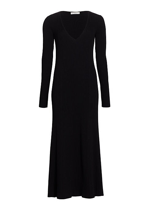 V-Neck Knit A-Line Dress