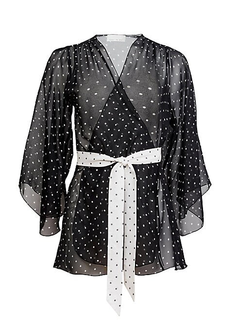 Silk Dot Wrap Robe