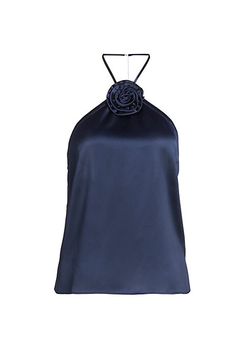 Satin Rosette Halter Top