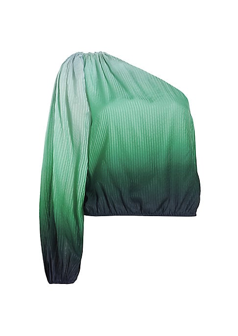 Ombre Linen One-Shoulder Top