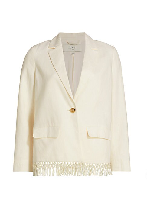 Fringe Hem Linen Jacket